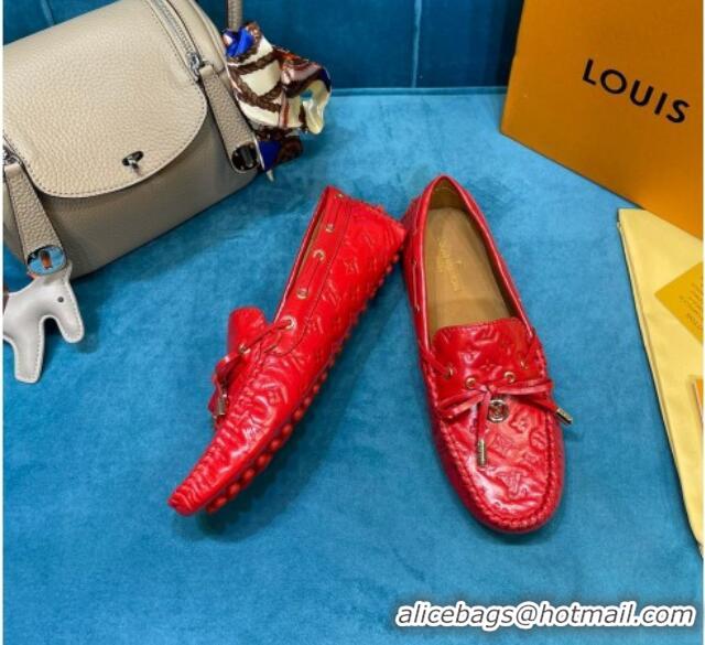 Affordable Price Louis Vuitton Gloria Monogram Leather Flat Loafer 040838 Dark Red 2021