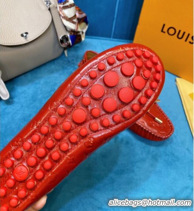 Good Quality Louis Vuitton Gloria Monogram Leather Flat Loafer 040838 Bright Red 2021