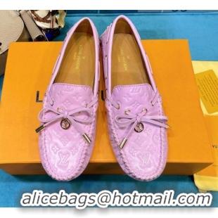 Good Quality Louis Vuitton Gloria Monogram Leather Flat Loafer 040838 Purple 2021