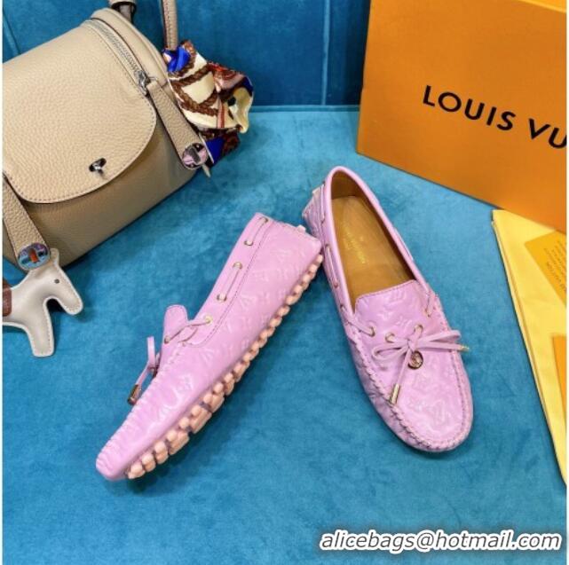 Good Quality Louis Vuitton Gloria Monogram Leather Flat Loafer 040838 Purple 2021