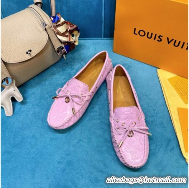 Good Quality Louis Vuitton Gloria Monogram Leather Flat Loafer 040838 Purple 2021