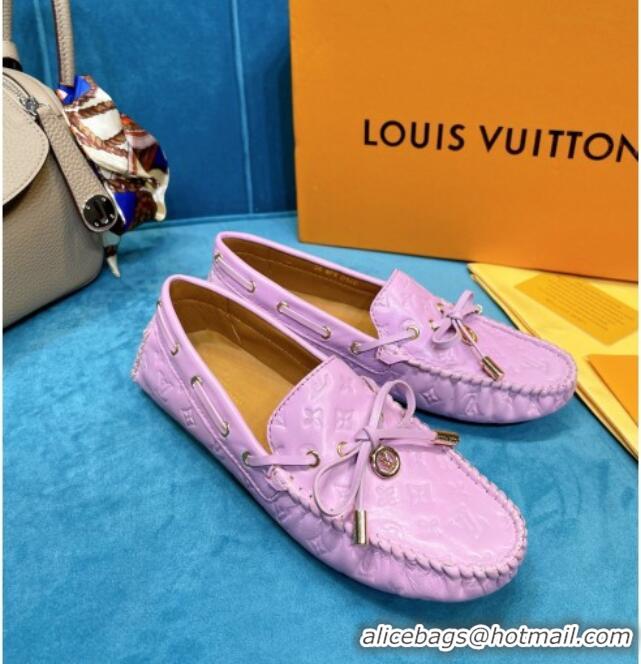 Good Quality Louis Vuitton Gloria Monogram Leather Flat Loafer 040838 Purple 2021