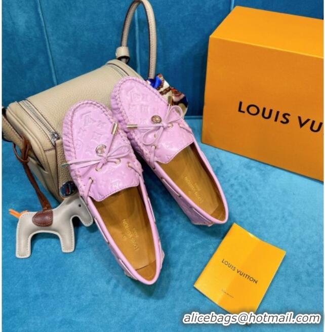 Good Quality Louis Vuitton Gloria Monogram Leather Flat Loafer 040838 Purple 2021