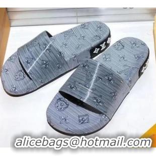 Grade Quality Louis Vuitton Jumbo Flatform Slide Sandals 042890 Grey 2021