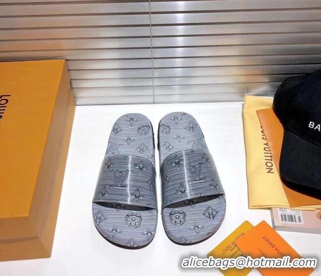 Grade Quality Louis Vuitton Jumbo Flatform Slide Sandals 042890 Grey 2021