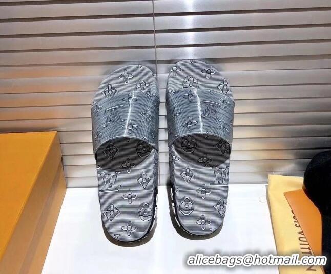 Grade Quality Louis Vuitton Jumbo Flatform Slide Sandals 042890 Grey 2021