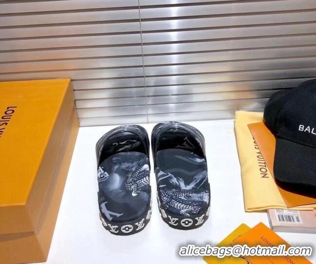 Unique Style Louis Vuitton Jumbo Flatform Slide Sandals 042895