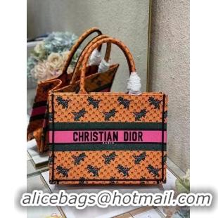 Top Grade Dior Small Book Tote Bag Embroidered Canvas M1286SO