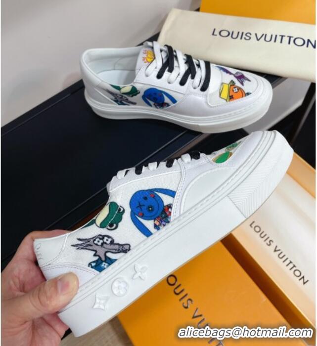 Stylish Louis Vuitton LV Ollie Print Sneakers 1A8QBR White 2021