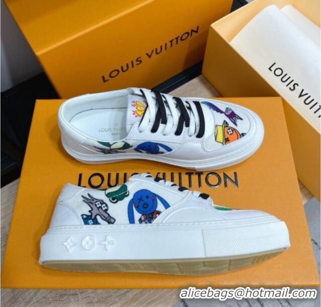 Stylish Louis Vuitton LV Ollie Print Sneakers 1A8QBR White 2021