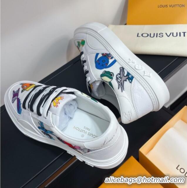 Stylish Louis Vuitton LV Ollie Print Sneakers 1A8QBR White 2021