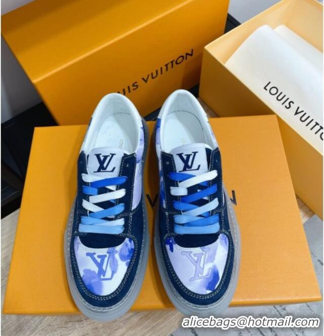 Best Grade Louis Vuitton LV Ollie Print Sneakers 1A8SI2 Blue 2021