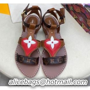 Discount Louis Vuitton Faro Flat LV Circle Thong Sandals 050668 Brown 2021