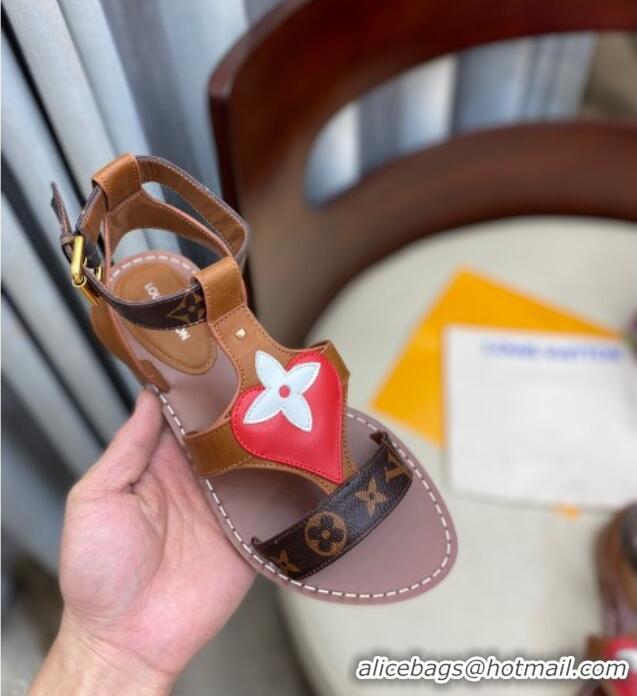 Discount Louis Vuitton Faro Flat LV Circle Thong Sandals 050668 Brown 2021