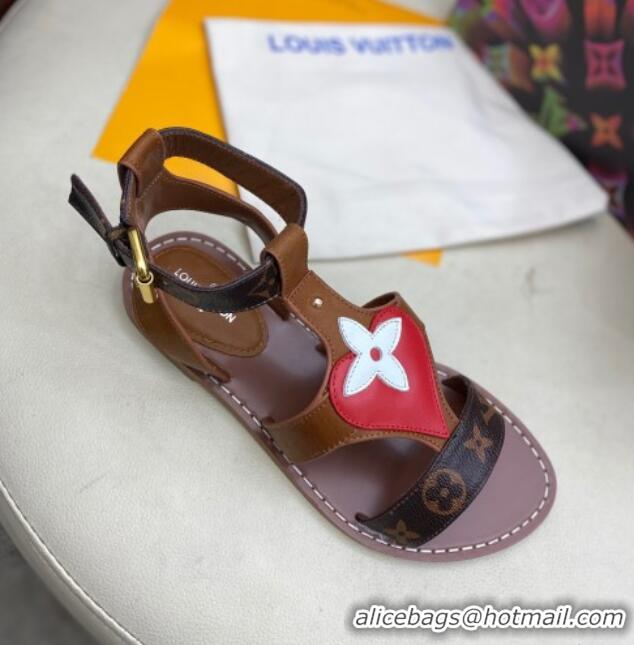 Discount Louis Vuitton Faro Flat LV Circle Thong Sandals 050668 Brown 2021