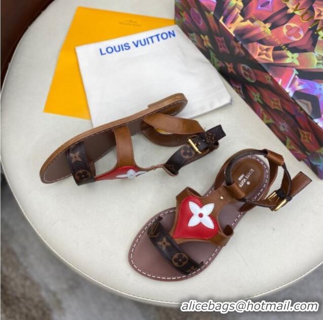 Discount Louis Vuitton Faro Flat LV Circle Thong Sandals 050668 Brown 2021