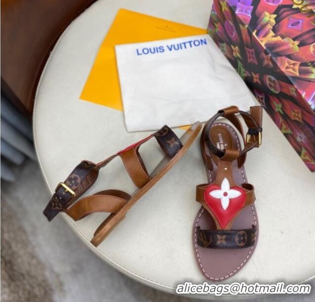 Discount Louis Vuitton Faro Flat LV Circle Thong Sandals 050668 Brown 2021