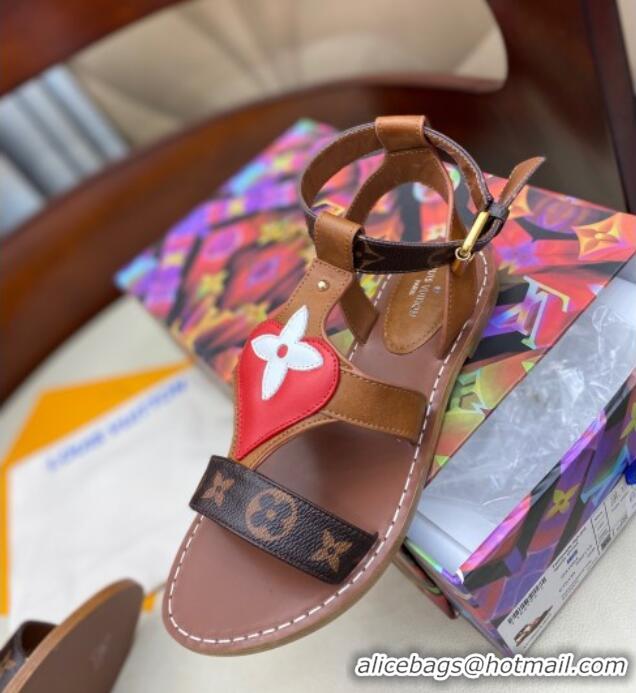 Discount Louis Vuitton Faro Flat LV Circle Thong Sandals 050668 Brown 2021