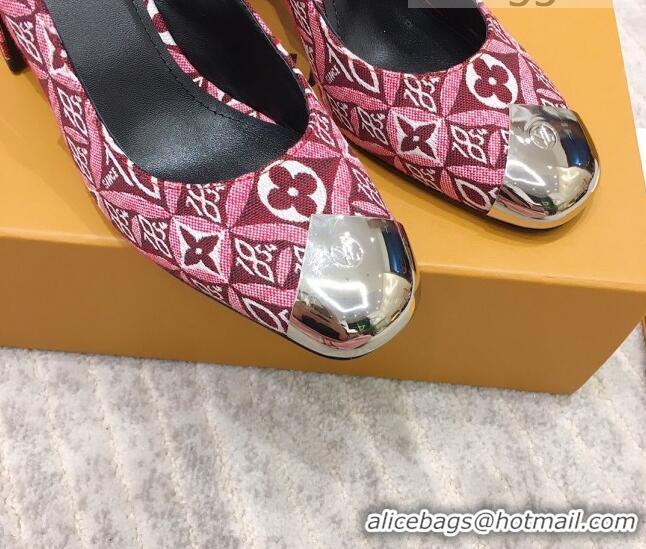 Stylish Louis Vuitton Since 1854 Louise Jacquard Slingback Pumps 050733 Burgundy 2021