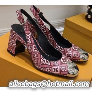 Perfect Louis Vuitton Since 1854 Louise Canvas Slingback Pumps 050736 Burgundy 2021