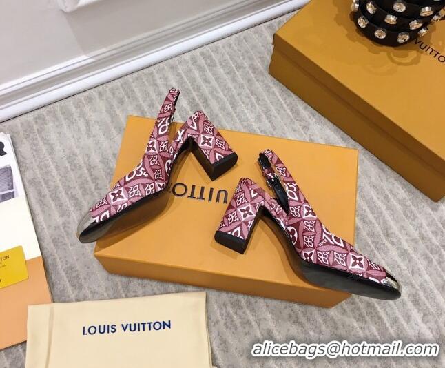 Perfect Louis Vuitton Since 1854 Louise Canvas Slingback Pumps 050736 Burgundy 2021