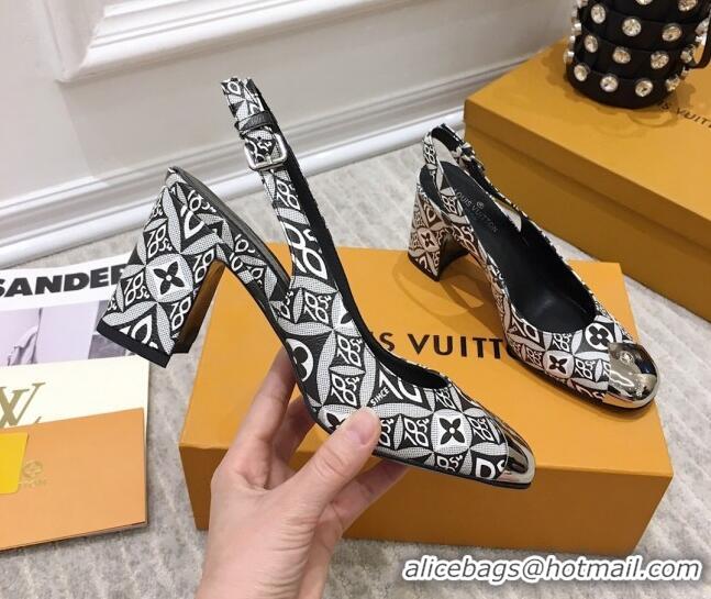 Sumptuous Louis Vuitton Since 1854 Louise Canvas Slingback Pumps 050736 Grey 2021