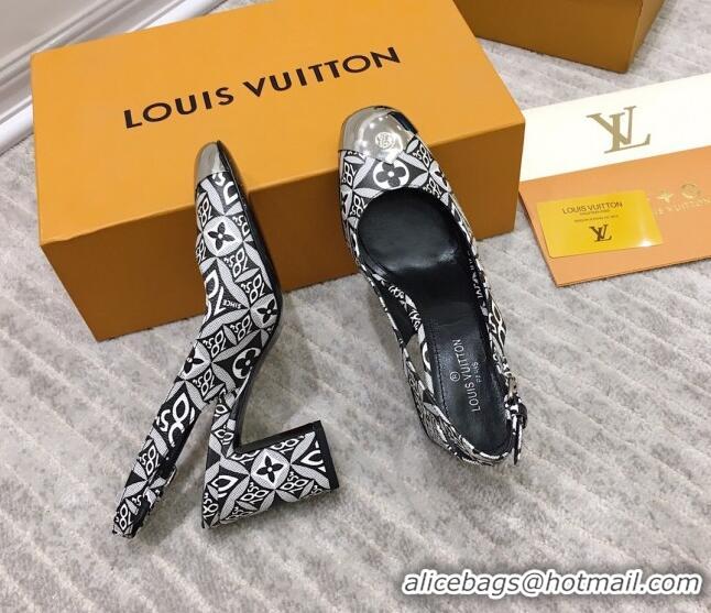 Sumptuous Louis Vuitton Since 1854 Louise Canvas Slingback Pumps 050736 Grey 2021