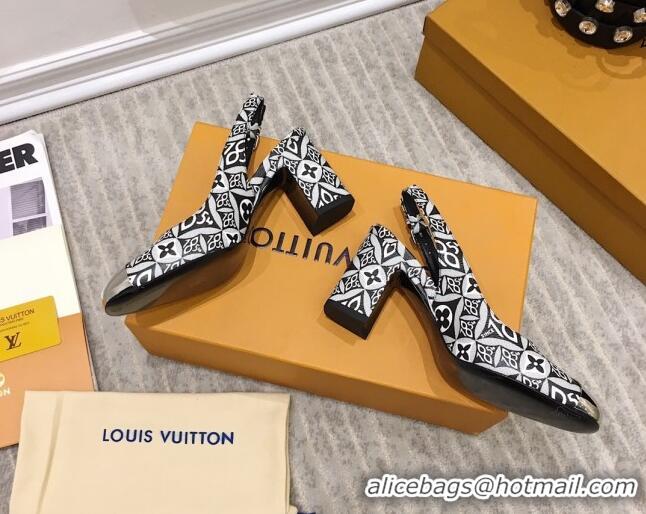 Sumptuous Louis Vuitton Since 1854 Louise Canvas Slingback Pumps 050736 Grey 2021