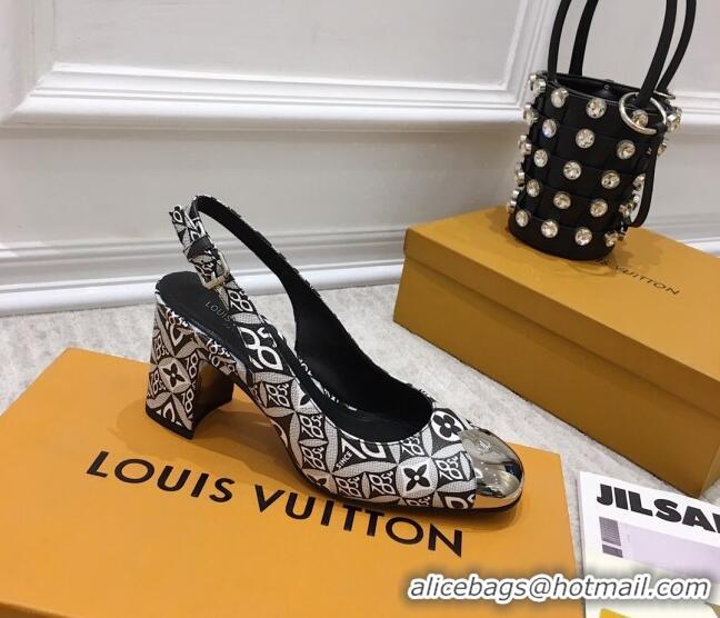 Sumptuous Louis Vuitton Since 1854 Louise Canvas Slingback Pumps 050736 Grey 2021