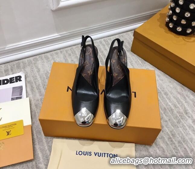 Stylish Louis Vuitton Louise Calfskin Slingback Pumps 050738 Balck 2021