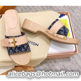 Best Price Louis Vuitton Cottage Since 1854 Wood Sandals 050741 Blue 2021