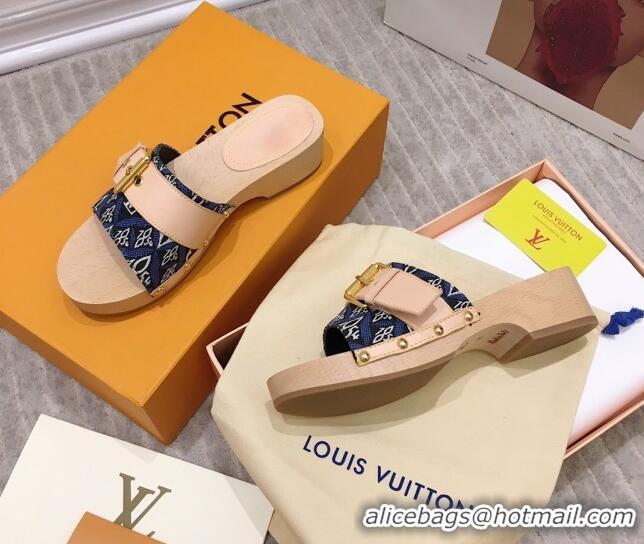 Best Price Louis Vuitton Cottage Since 1854 Wood Sandals 050741 Blue 2021