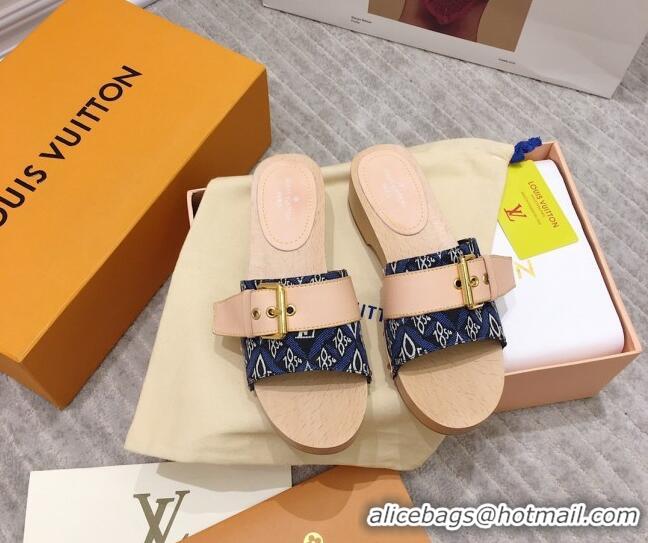 Best Price Louis Vuitton Cottage Since 1854 Wood Sandals 050741 Blue 2021