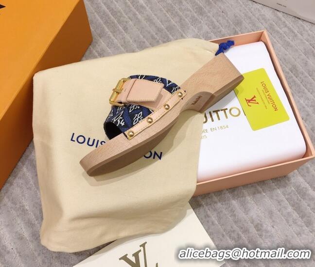 Best Price Louis Vuitton Cottage Since 1854 Wood Sandals 050741 Blue 2021