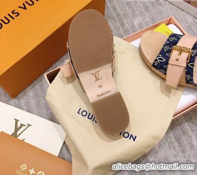 Best Price Louis Vuitton Cottage Since 1854 Wood Sandals 050741 Blue 2021