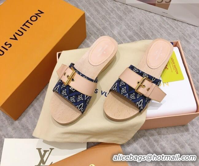 Best Price Louis Vuitton Cottage Since 1854 Wood Sandals 050741 Blue 2021