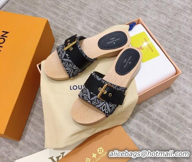 Hot Style Louis Vuitton Cottage Since 1854 Wood Sandals 050741 Grey 2021