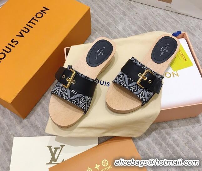 Hot Style Louis Vuitton Cottage Since 1854 Wood Sandals 050741 Grey 2021