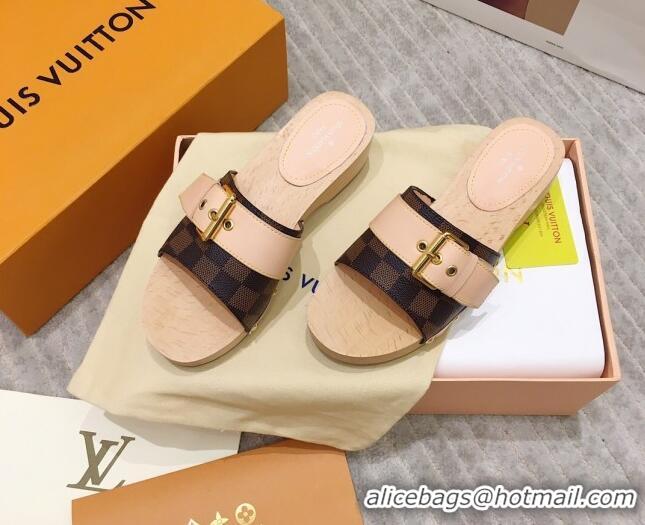 Best Price Louis Vuitton Cottage Damier Ebene Wood Sandals 050743 Brown 2021