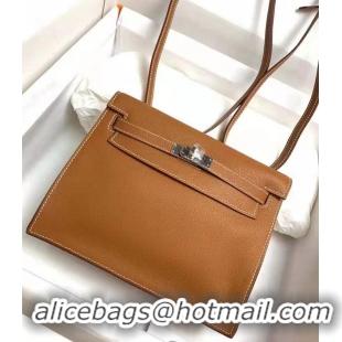 Top Grade Hermes Kelly Danse Bag in Swift Leather 630133 Khaki (Half Handmade) 