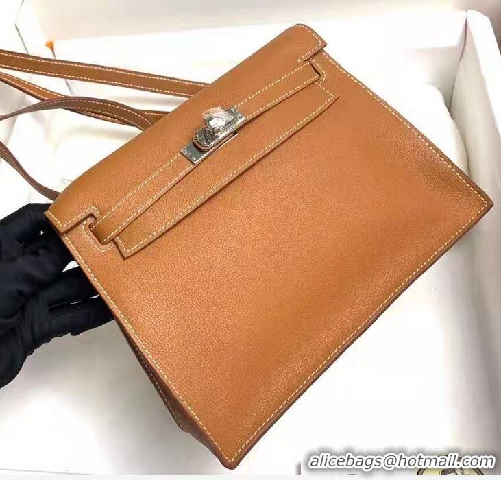 Top Grade Hermes Kelly Danse Bag in Swift Leather 630133 Khaki (Half Handmade) 