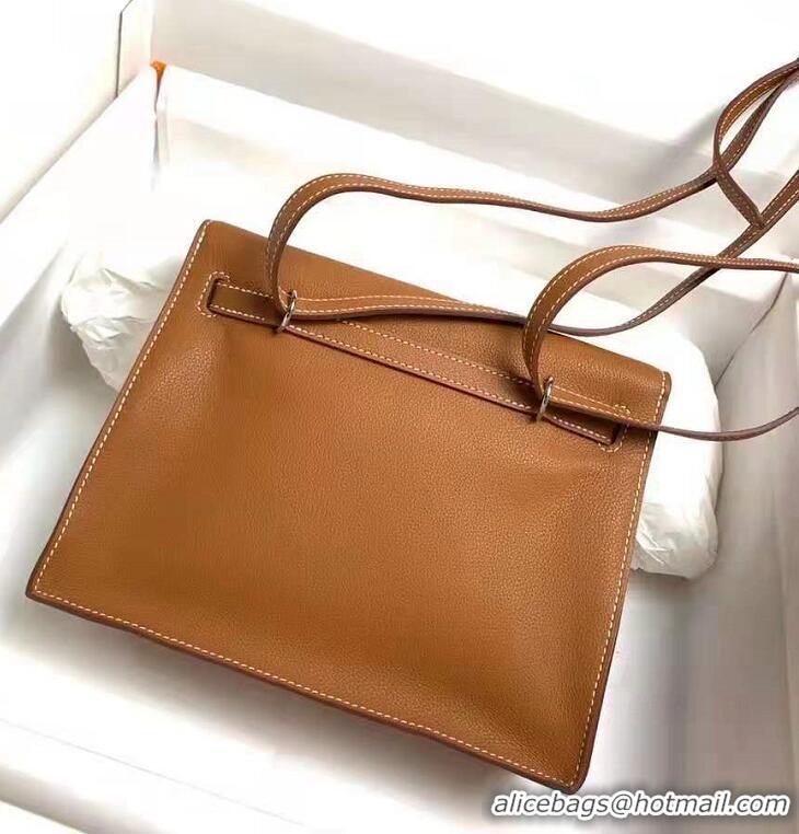 Top Grade Hermes Kelly Danse Bag in Swift Leather 630133 Khaki (Half Handmade) 