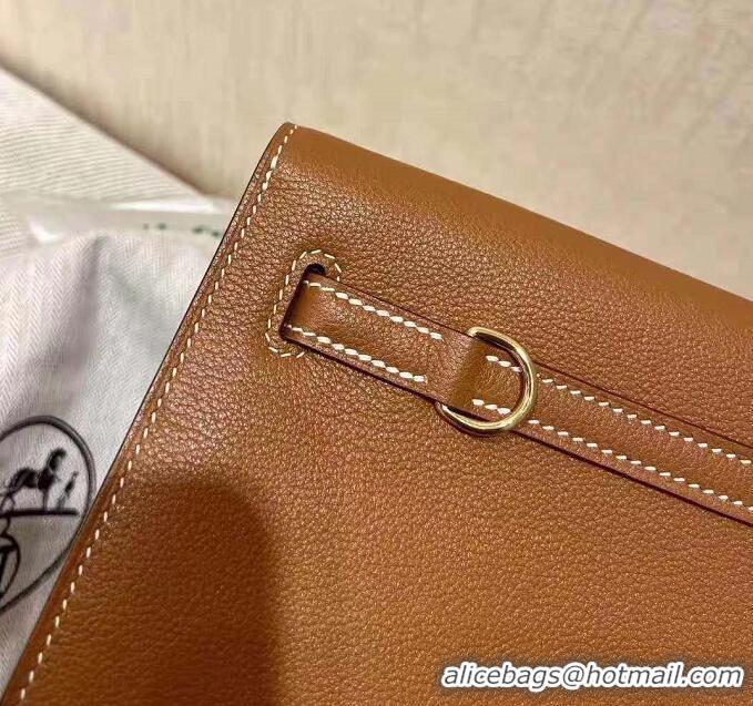 Grade Quality Hermes Kelly Danse Bag in Swift Leather 630133 Khaki/Gold (Half Handmade)