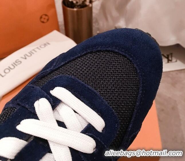 Luxury Louis Vuitton Run Away Sneakers 051068 Navy Blue 