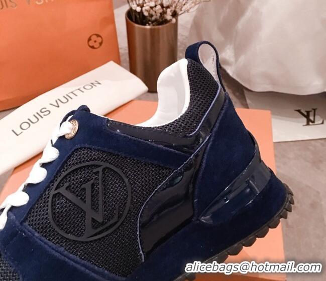 Luxury Louis Vuitton Run Away Sneakers 051068 Navy Blue 