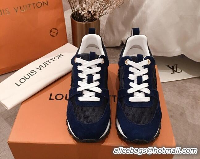 Luxury Louis Vuitton Run Away Sneakers 051068 Navy Blue 