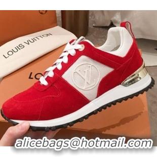 Best Product Louis Vuitton Run Away Suede Sneakers 051076 Red 