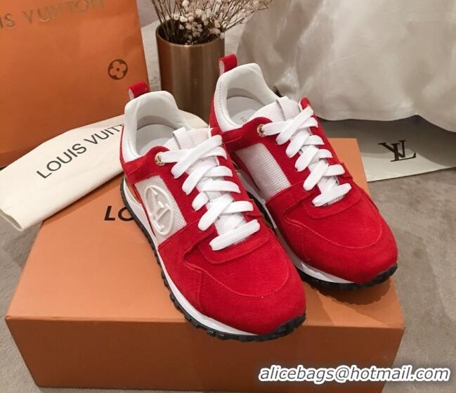 Best Product Louis Vuitton Run Away Suede Sneakers 051076 Red 