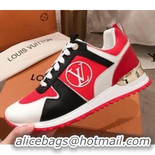 Discount Louis Vuitton Run Away Calfskin Sneakers Red 051077