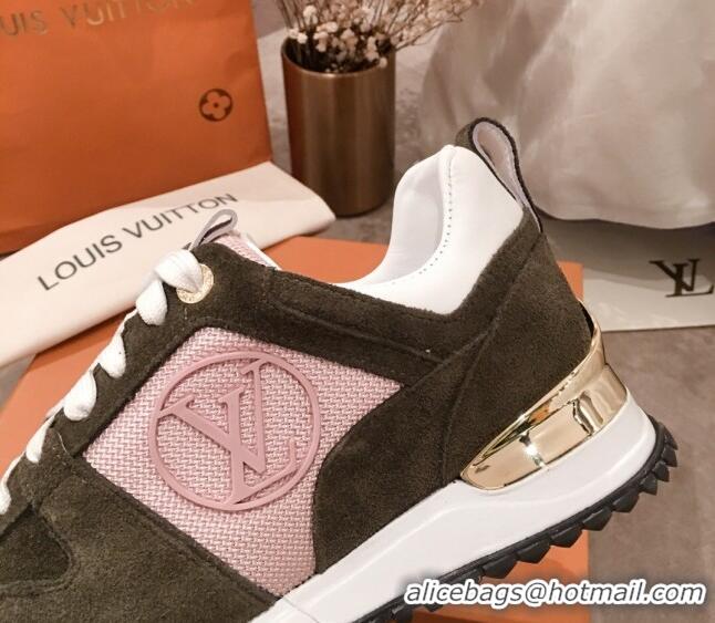 Fashion Louis Vuitton Run Away Sneakers 051077 Green 